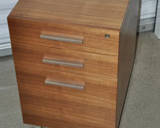 BDI Sequel Low Mobile File Cabinets each with 2 Storage and 2 File Drawers and Satin Nickel Finish, Two Available, 15.25"w x 24"h x 20.75"d, Regularly Priced at $799 Each. Ours is $295 Each