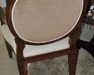 Rear View of the Detail on the Fantastic Braided Leather Shield Back Arm Chair by Baker Furniture Co.