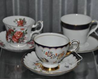 Royal Doulton Dresses up Every Table Which is Why we Adore these Beautiful Cup & Saucer Sets! Royal Albert Centennial Rose Teacup & Saucer ($10), With a Tuscan Fine English Bone China in Cobalt Blue ($16) Shown with Royal Doulton Rochelle Cup and Saucer Set, Two avaialble, ($14 ea)