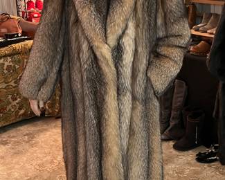 Vintage Full Length Fox fur Coat Size Medium, ($1500).