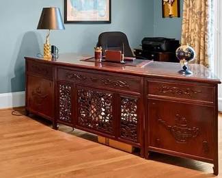 Hand carved rosewood desk