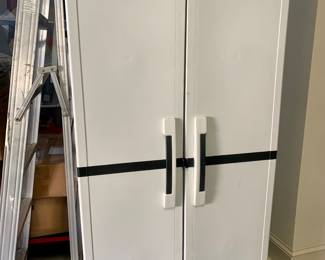 several garage storage cabinets
