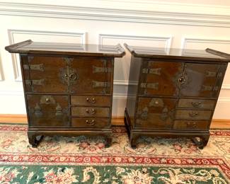 pair of Asian apothecary style chests