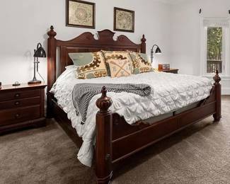 king size bed with matching nightstands by Drexel Heritage 