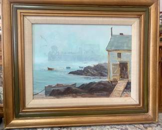 Vintage oil on board painting