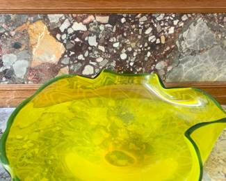 Art glass free-form bowl