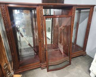 Very Ornate Antique cabinet missing one pane of glass