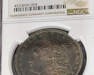 1896 NGC Graded AU 58 1896 Morgan Silver dollar
