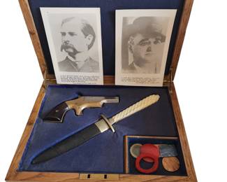 Antique Gamblers set  Pistol,Knife and chips