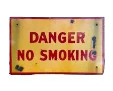 White and Red Porcelain No Smoking sign