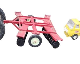 True Scale Tractor, Tonka Mixer, and Tonka dump truck