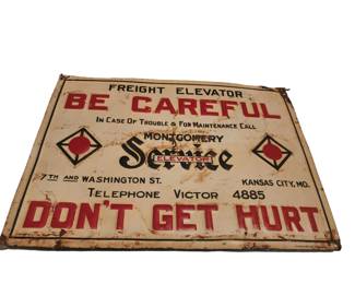 Metal Freight Elevator sign