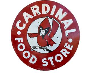 Cardinal 42 inch Neon Skin Porcelain sign dated 1955 