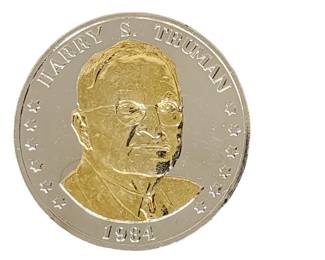 1984 Harry S  Truman 100th Anniversary Silver Overlay coin