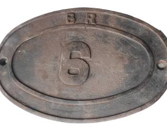 Rare Cast metal Canadian B and R railroad sign