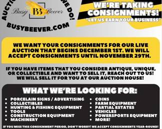 We are consigning items now. If you have unique or advertising, you will want to add it here.