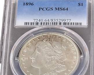 1896 Graded PCGS Morgan Silver dollar