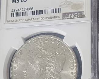 1885 NGC Graded MS 63    0 Morgan Silver dollar