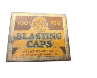 Atlas Blasting caps metal advertising box