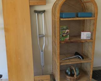 Vintage wicker shelves