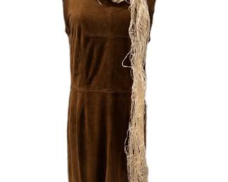 Chester Suede Shift Dress and Raffia Scarf