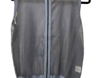 Dusty Blue Transparent Front Knit Vest 