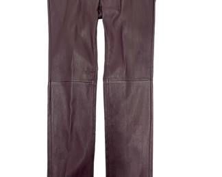Aubergine Leather Jeans 