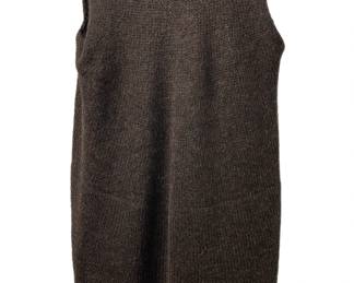 Cozy Brown Shawl Collar Vestback view 