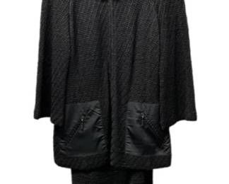 St. John Knits Black Floral Suit 