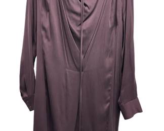 Aubergine Stretch Sateen Tunic 