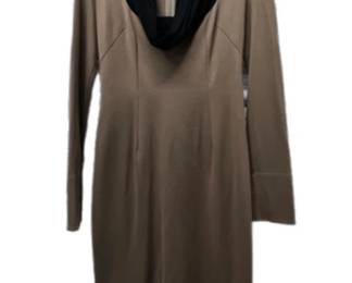 Gio Guerreri CamelBlack Cowl Dress