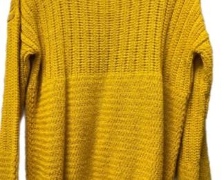 Poles Mixed Texture Golden Rod Pullover sz S 