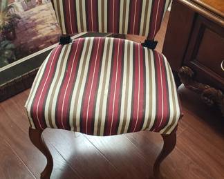 Striped upholstered chair