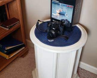 White octagonal end table