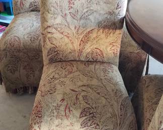 Four Upholstered Skirted dining chairs