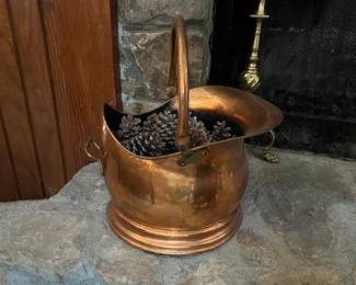 Copper fireplace accessories