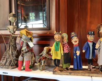 Vintage and antique puppets, toys