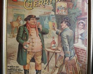 Framed antique advertising