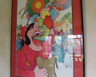 Vintage framed Dutch pop-art poster