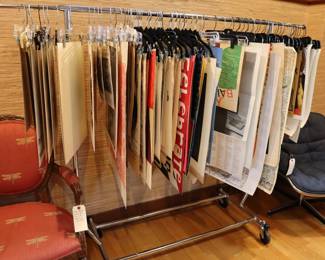 Vintage posters, mid-century and antique chairs