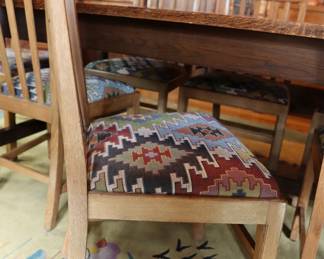 Oak dining chairs and table