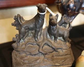 Antique cast iron dogs