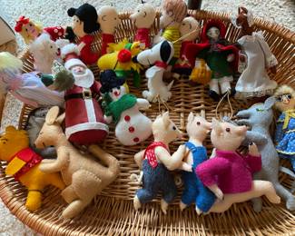 Vintage Hand Made Felt Nursery Rhymes, Fairy Tales, Dr. Seuss, Snoopy, Ornaments