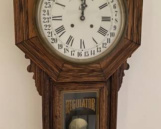 Vintage Regulator Calendar   Clock