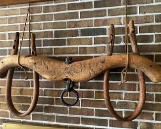 Antique from Aberdeen SD,  Wooden Horse YOKE for the Horse and Buggy. Pretty Cool.., still in excellent condition !!