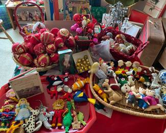 Vintage Felt Hand Made Ornaments, Mercury Glass Ornaments ( Small Gold), Mercury Glass Picks