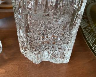 Mid Century IITTALA Tapio, Finland Ice Block Texure Vase