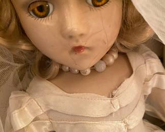 Vintage Madame Alexander Wendy Ann Bride Doll, slight Crazing on Face.
