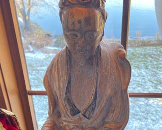 Vintage 1940's Asian Inspired " Goddess of Compassion" TALL Floor or Table Lamp