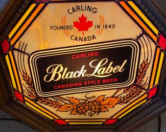 Vintage Black Label Lighted Beer Sign